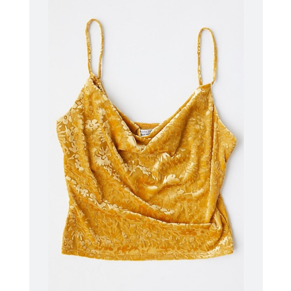 Urban Outfitters Esmie Burnout Velvet Cowl Neck Cami